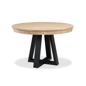 Belmont 42” Round Dining Table With Metal Pedestal