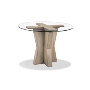 Jasper 42” Round Dining Table With Glass Top