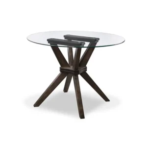 Tribeca 42” Round Dining Table With Glass Top