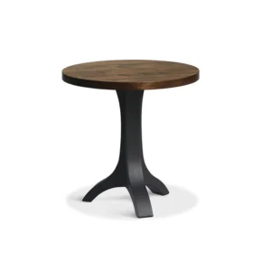 Evora Round Metal Pedestal End Table