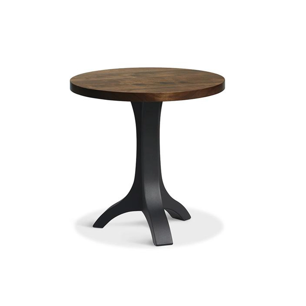 Evora Round Metal Pedestal End Table